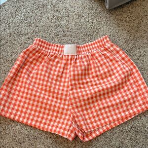 Orange Gingham Women's Shorts
